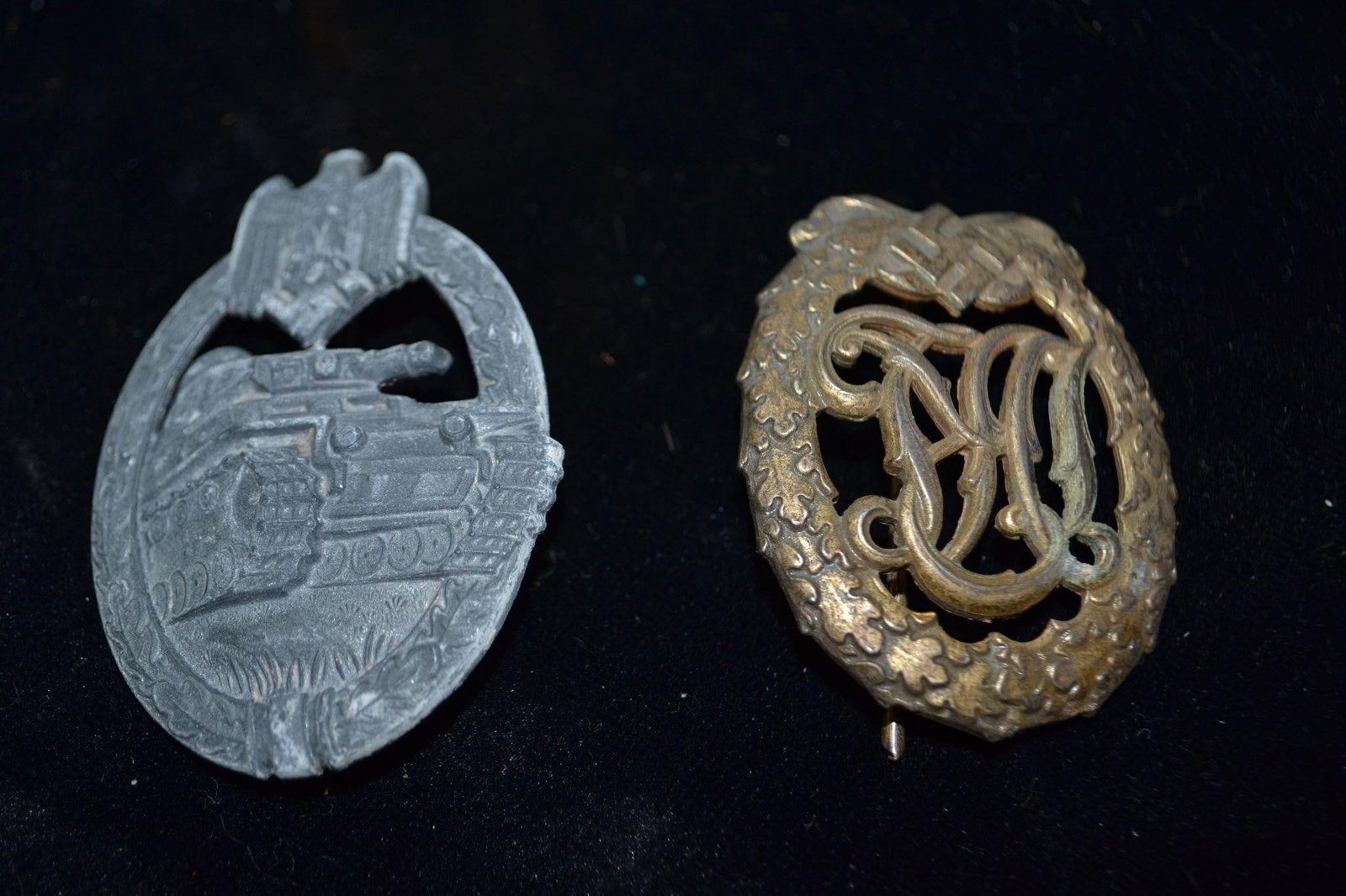 WW2 Panzer Assault Badge & DRL Sports Badge Bronze (1 of 2)