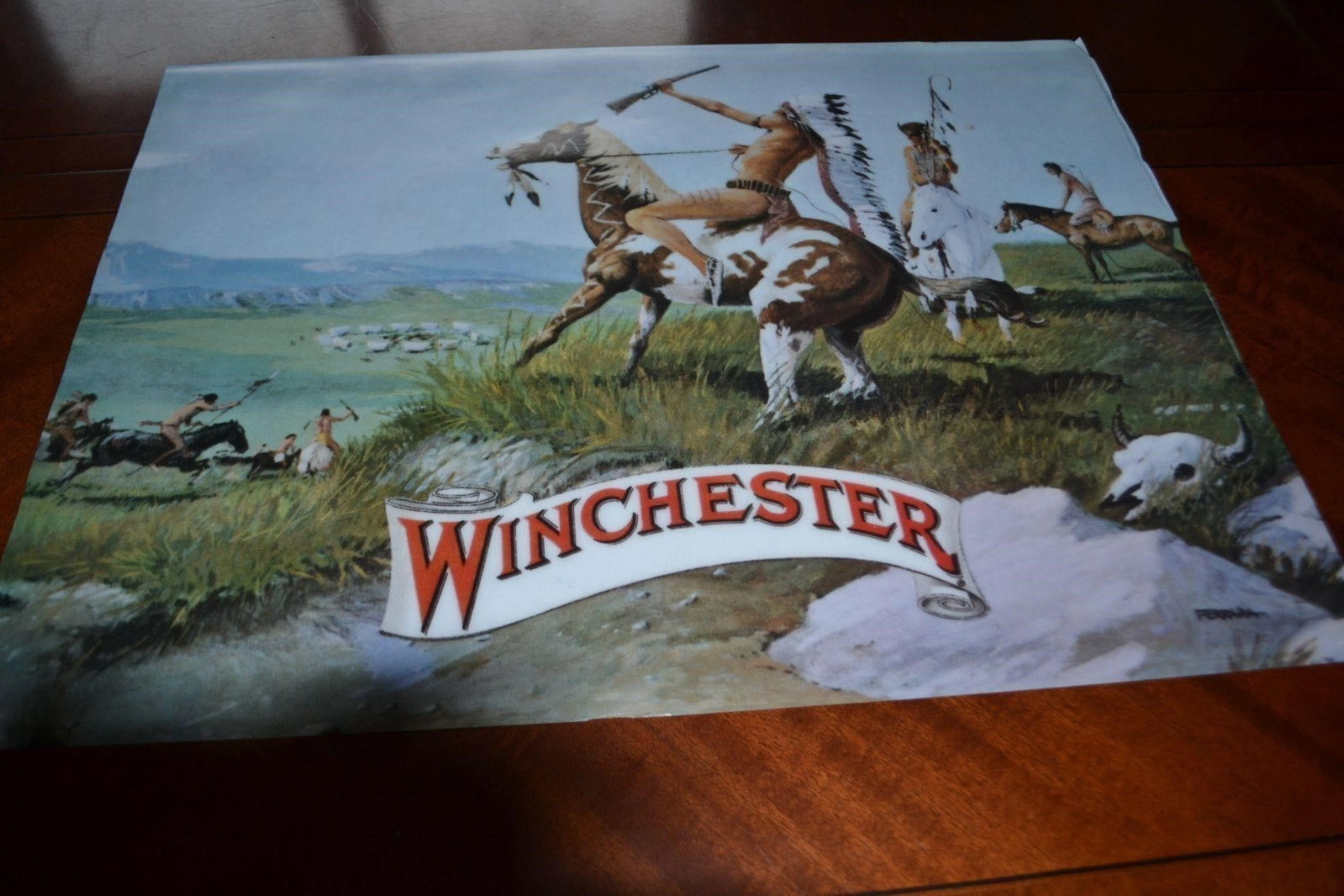 Vtg. Winchester Poster by Ferrara 18 x 24" Indian (1 of 2)