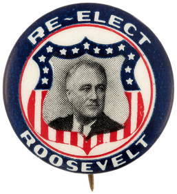 "RE-ELECT ROOSEVELT" 1936 PATRIOTIC SHIELD PORTRAIT (1 of 1)