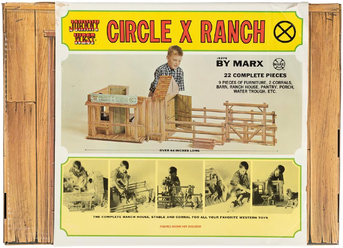 "JOHNNY WEST CIRCLE X RANCH" BOXED PLAYSET.