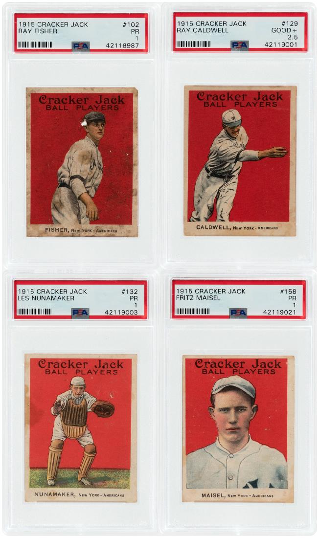1915 CRACKER JACK AMERICAN LEAGUE NEW YORK YANKEES LOT
