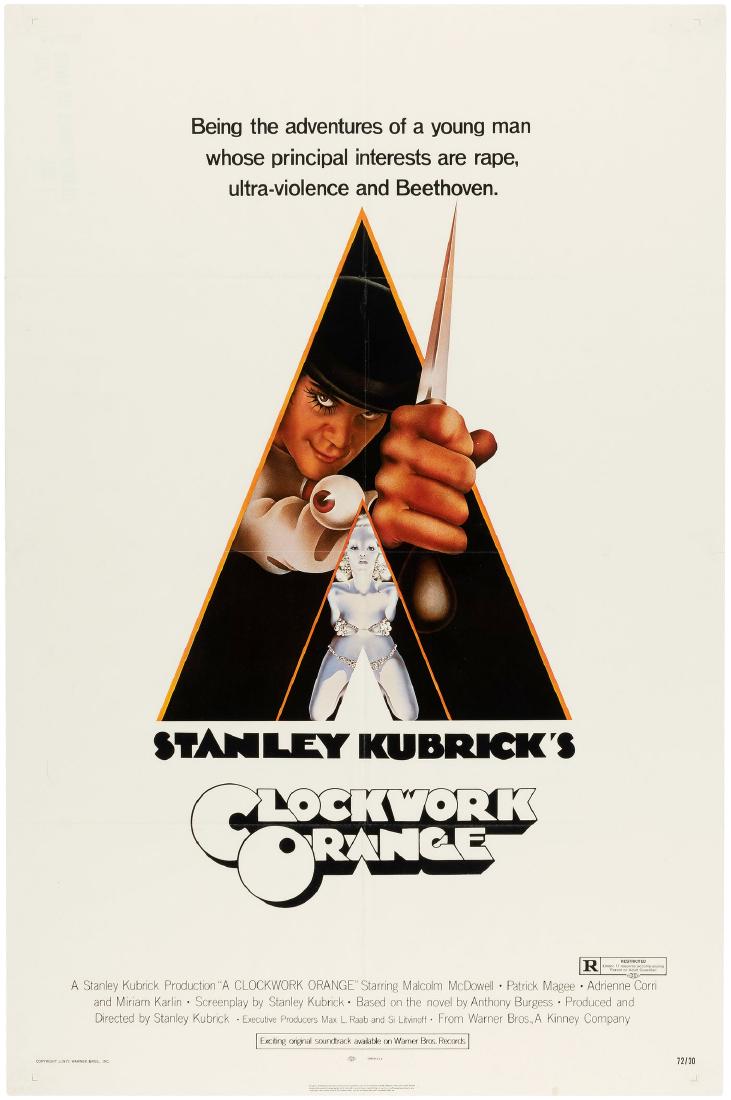 "A CLOCKWORK ORANGE" ONE SHEET MOVIE POSTER (RATED R