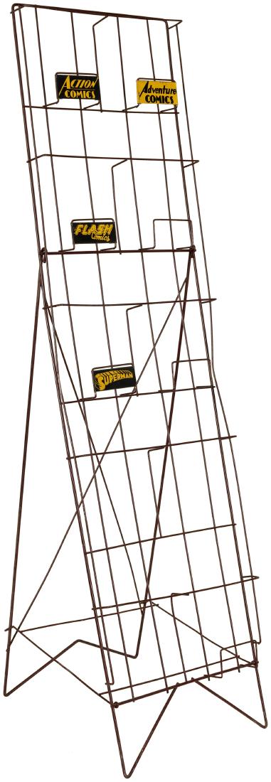DC COMICS EARLY WIRE COMIC BOOK SALES RACK.