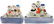 "THREE LITTLE PIGS" MEDIUM SIZE BOXED BISQUE SET & - 2