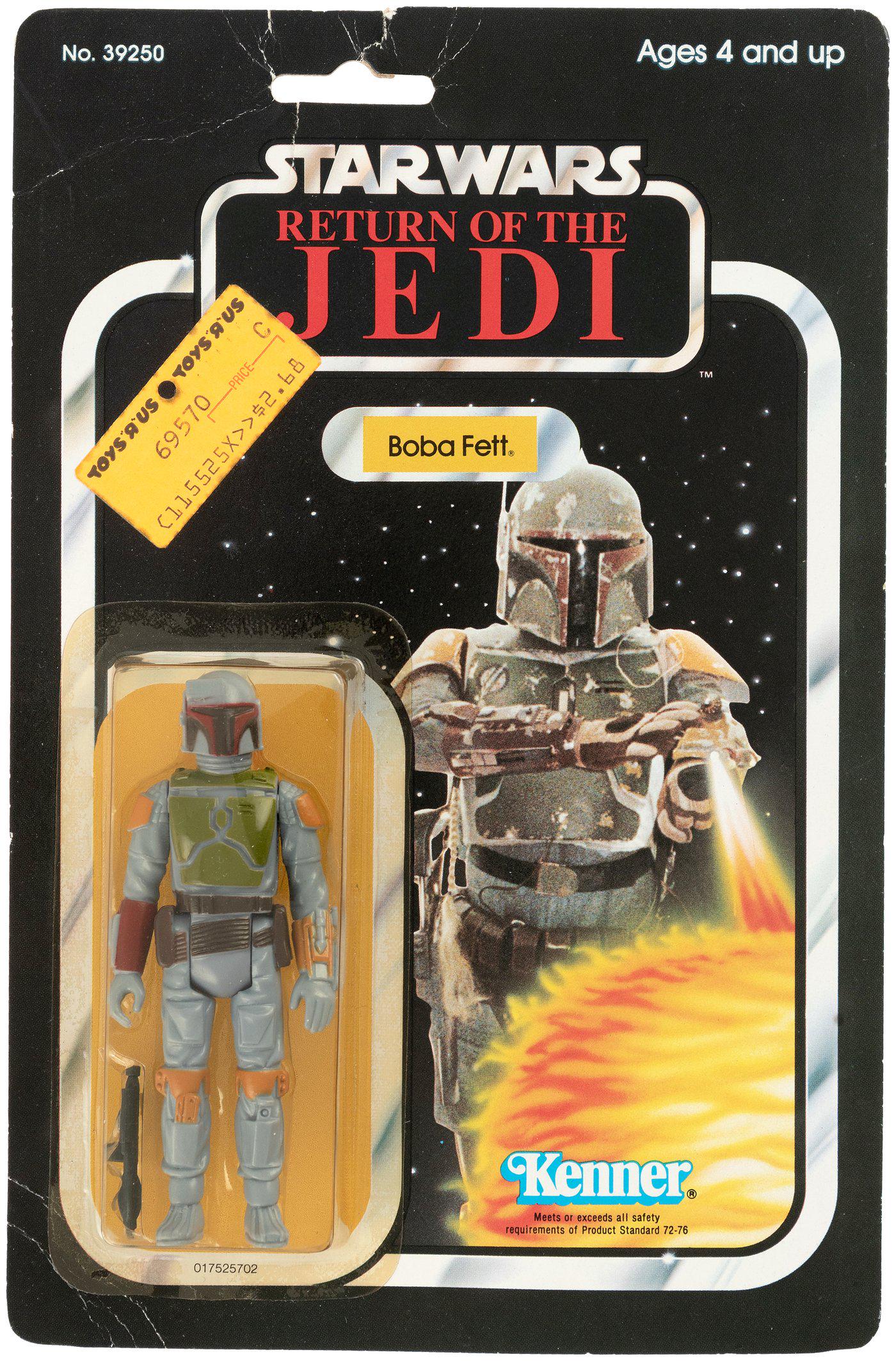 "STAR WARS: RETURN OF THE JEDI - BOBA FETT" 65 BACK: "STAR WARS: RETURN OF THE JEDI - BOBA FETT" 65 BACK CARDED ACTION FIGURE. 65 Back blister card contains 3.75" tall action figure of the bounty hunter Boba Fett from Kenner's popular 1983 "Star Wars: R