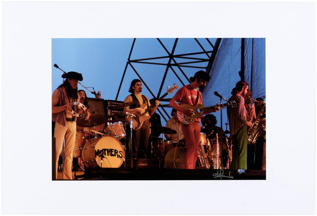 FRANK STEFANKO SIGNED FRANK ZAPPA & THE MOTHERS OF: FRANK STEFANKO SIGNED FRANK ZAPPA & THE MOTHERS OF INVENTION PRINT. For Stefanko biography, see previous item. Offered here is high quality 13x19" glossy photo print taken by Stefanko in 1969, showing