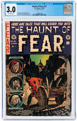 HAUNT OF FEAR #21 SEPTEMBER-OCTOBER 1953 CGC 3.0: EC. Bill Gaines and Al Feldstein stories. Graham Ingels cover and art w/additional art by Jack Davis, Reed Crandall and Jack Kamen. Off-white pages.