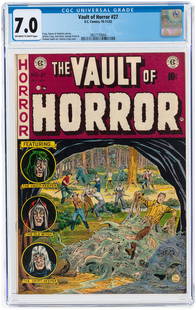 VAULT OF HORROR #27 OCTOBER-NOVEMBER 1952 CGC 7.0: VAULT OF HORROR #27 OCTOBER-NOVEMBER 1952 CGC 7.0 FINE/VF. EC. Johnny Craig, Bill Gaines and Al Feldstein stories. Johnny Craig cover and art w/additional art by Jack Davis, George Evans and Graham In