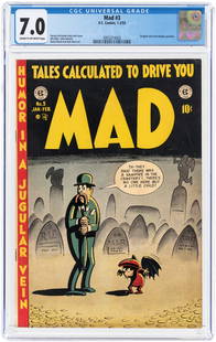 MAD #3 JANUARY-FEBRUARY 1953 CGC 7.0 FINE/VF.: EC. Dragnet and Lone Ranger parodies. Harvey Kurtzman story and cover. Bill Elder, John Severin, Wally Wood and Jack Davis art. Cream to off-white pages.