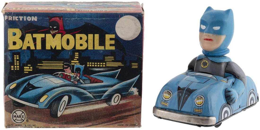 Batman Boxed Marx Friction Batmobile. Auction