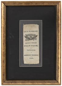 CLAY & FRELINGHUYSEN FRANKLIN TOWNSHIP NEW JERSEY 1844 CAMPAIGN RIBBON.