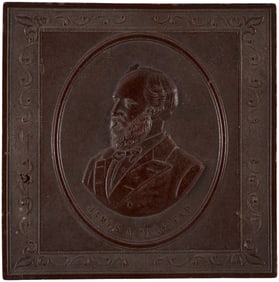 GARFIELD 1880 GUTTA PERCHA LIDDED COLLAR BOX.