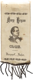 MARY BRYAN CLUB BENNET, NEBR. RARE CAMPAIGN RIBBON.