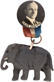 CALVIN COOLIDGE HIGH CONTRAST REAL PHOTO BUTTON UNLISTED IN HAKE.