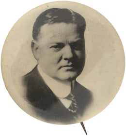 HOOVER SNEAKY RARE 1928 REAL PHOTO PORTRAIT BUTTON HAKE UNLISTED.