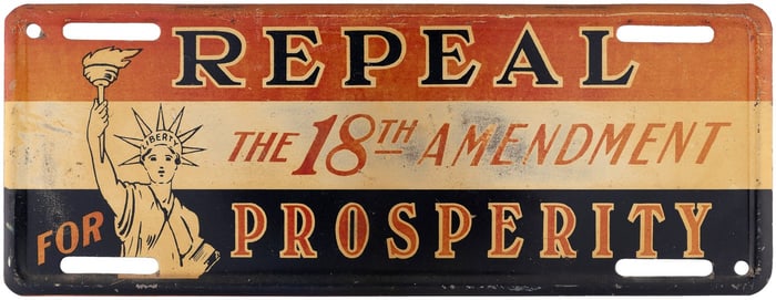 REPEAL THE 18TH AMENDMENT FOR PROSPERITY ANTI-PROHIBITION LICENSE PLATE ATTACHMENT.
