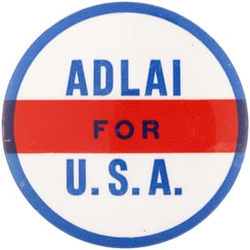 STEVENSON "ADLAI FOR USA" SCARCE CAMPAIGN SLOGAN BUTTON.