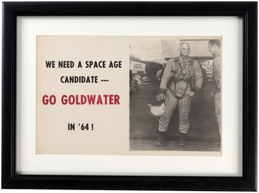 GOLDWATER "WE NEED A SPACE AGE CANDIDATE" RARE 1964 CAMPAIGN POSTER.