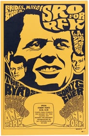 KENNEDY “SRO FOR RFK” 1968 CAMPAIGN CONCERT POSTER.