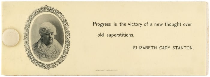 WOMEN'S SUFFRAGE ELIZABETH CADY STANTON PORTRAIT ON CELLO INK BLOTTER.