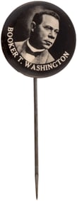 BOOKERT T. WASHINGTON REAL PHOTO PORTRAIT BUTTON STICKPIN BADGE.