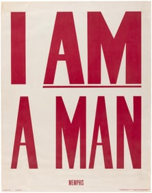 I AM A MAN 1968 "MEMPHIS" SANITATION WORKERS STRIKE CIVIL RIGHTS POSTER.