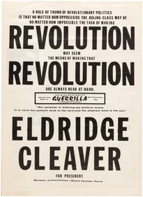 CLEAVER FOR PRESIDENT 1968 PEACE & FREEDOM PARTY POSTER.