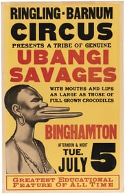 UBANGI SAVAGES 1950s CIRCUS WINDOW CARD.