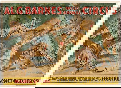 MABEL STARK BIG CAT ANIMAL TAMER AL. G. BARNES CIRCUS POSTER.