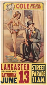 GETTING READY FOR THE RING COLE BROS. AMERICANA CIRCUS POSTER.