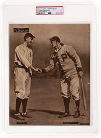 1909-13 M101-2 SPORTING NEWS SUPPLEMENTS (MARCH 17, 1910) TY COBB (HOF) AND HONUS WAGNER (HOF) PSA 1