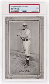 1910 PC805 NOVELTY CUTLERY POSTCARD NAP LAJOIE (HOF) PSA 1 POOR.