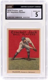 1914 E145 CRACKER JACK #51 NAPOLEON RUCKER CGC 5 EX.