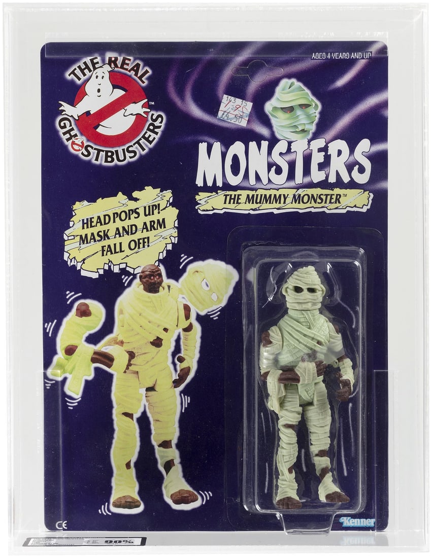 THE REAL GHOSTBUSTERS: MONSTERS (1989) - THE MUMMY MONSTER SERIES 4/27 BACK UKG 90% GOLD.: Blister card contains 5.5" tall Kenner action figure. Card is unpunched. UKG subgrades are as follows - C85% B90% F90%. Mark Warner (UK) Collection.