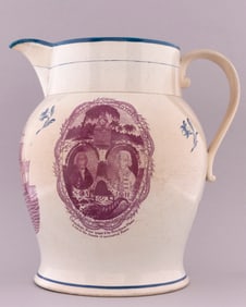 SAMUEL ADAMS & JOHN HANCOCK MASSIVE 10 QUART LIVERPOOL JUG.