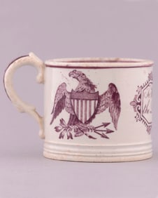 TO WASHINGTON THE DELIVERER SOFT PASTE STAFFORDSHIRE CHILD'S CUP.