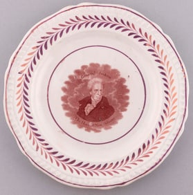 GEN. JACKSON THE HERO OF NEW ORLEANS STRAWBERRY LUSTER PLATE C. 1824-1828.