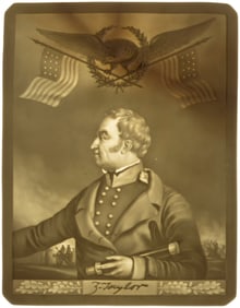 ZACHARY TAYLOR C. 1848 LITHOPHANE PORTRAIT.