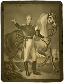 WINFIELD SCOTT C. 1852 LITHOPHANE PORTRAIT.