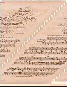 JOHN QUINCY ADAMS GRAND MARCH EARLY PRESIDENTIAL SHEET MUSIC.