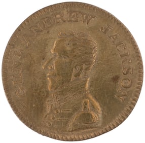 JACKSON THE NATION'S GOOD 1824 CAMPAIGN PORTRAIT TOKEN.