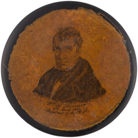 HARRISON "MARCH 4, 1841" DATED INAUGURAL SNUFF BOX.