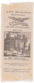 HARRISON SCARCE "EAST BRADFORD DELEGATION" 1840 RIBBON.