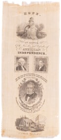 HARRISON, WASHINGTON & LAFAYETTE 1840 CAMPAIGN RIBBON.