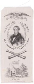HARRISON 1840 CROSSED CANNONS PORTRAIT RIBBON.
