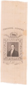 RARE "WEBSTER DINNER" DANIEL WEBSTER PORTRAIT RIBBON.