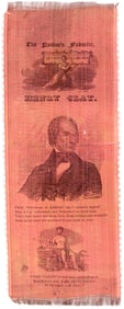 HENRY CLAY "THE NATION'S FAVORITE" ATTRACTIVE CAMPAIGN RIBBON.