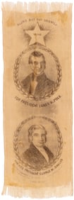 POLK & DALLAS 1844 CAMPAIGN JUGATE PAPER RIBBON.