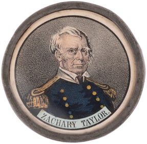 TAYLOR & FILLMORE 1848 PEWTER RIM JUGATE MEDALLION.