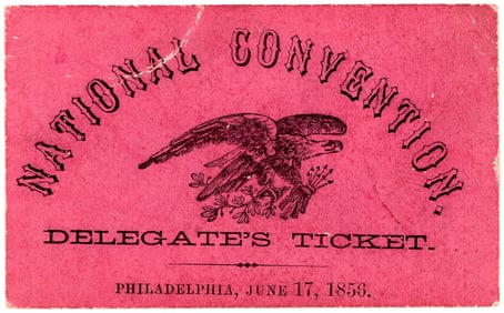 FREMONT IMPORTANT & RARE FIRST REPUBLICAN NATIONAL CONVENTION TICKET.